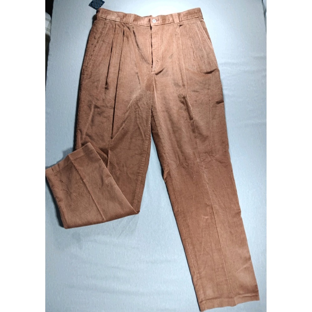 Savane Process 2000 Corduroy Dress Pants Mens 34x32 Brown Straight Leg New W/Tag